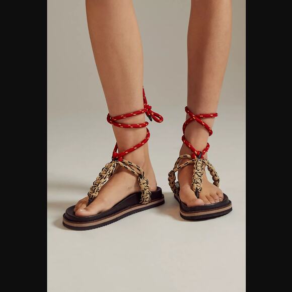 NWT Anthropologie Rope Thong Sandals - Size 7.5-8 US (38EU) - Picture 2 of 7